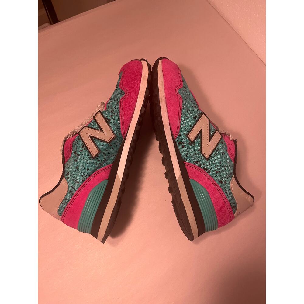 New Balance X UO 515 Airbrush Graffiti Running Sneaker Teal & Pink Women's sz. 8 - Picture 5 of 11